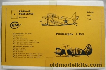 MPM 1/48 Polikarpov I-153 Spanish Nationalist or Soviet Air Forces, KA PM-487 plastic model kit